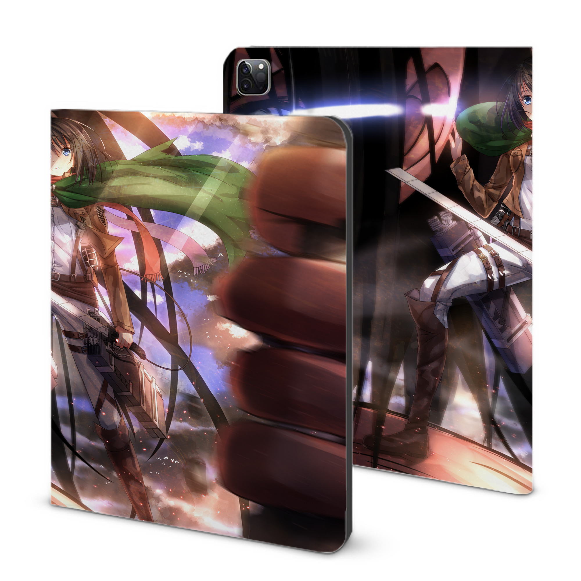 （画像用） 進撃の巨人 Attack on Titan IPad ケース ブック型 PUレザー TPU 耐衝撃 軽量 薄型 ペン収納なし 全面保護 IPad 各モデル対応